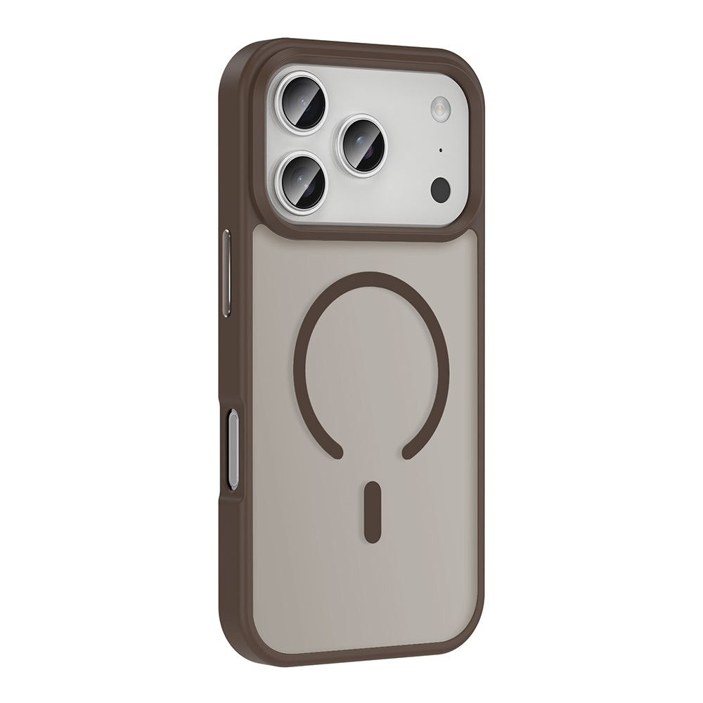 Apple iPhone 17 Pro Max Kılıf M-safe Şarj Özellikli Mat Arka Yüzey Zore Sio Kapak Desert Titanyum