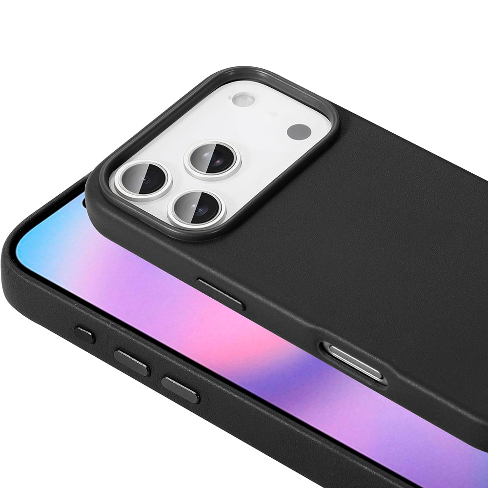 Apple iPhone 17 Pro Max Kılıf M-safe Şarj Özellikli PU Deri Görünümlü Zore Kupra Kapak Lacivert