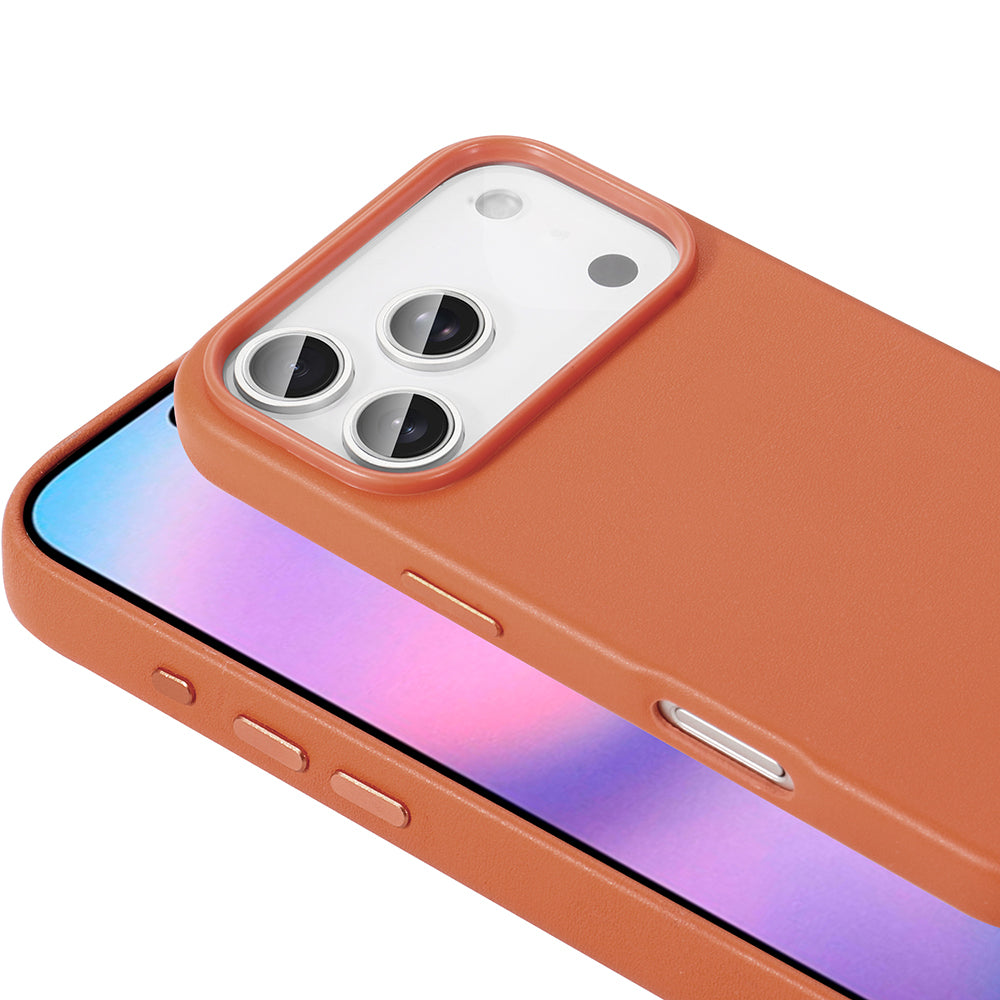 Apple iPhone 17 Pro Max Kılıf M-safe Şarj Özellikli PU Deri Görünümlü Zore Kupra Kapak Gri