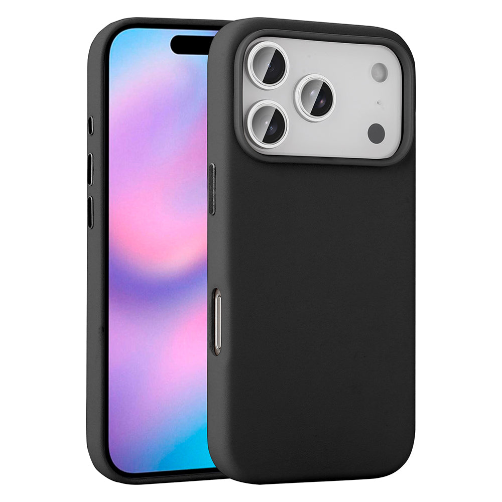 Apple iPhone 17 Pro Max Kılıf M-safe Şarj Özellikli PU Deri Görünümlü Zore Kupra Kapak Siyah