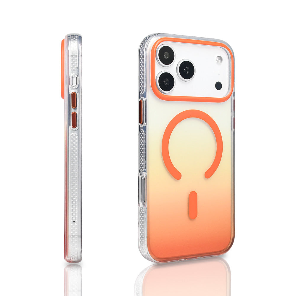 Apple iPhone 17 Pro Max Kılıf M-safe Şarj Özellikli Transparan Renk Geçişli Zore Toros Kapak Siyah