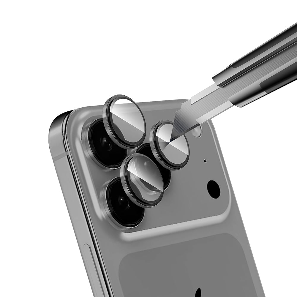 Apple iPhone 17 Pro Max Zore Mikro Kamera Lens Koruyucu Gri