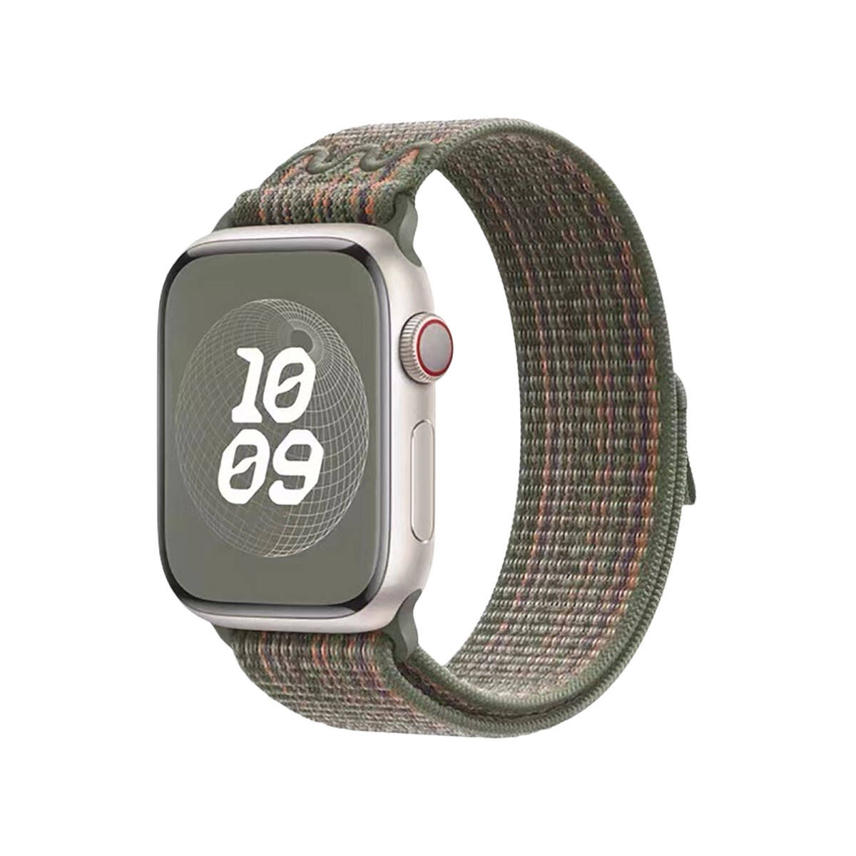 Apple Watch 10 42mm KRD-91 Hasır Kordon Strap Kayış Starlight-Pembe