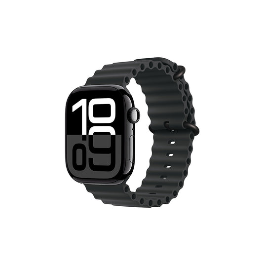 Apple Watch 10 42mm Zore KRD-75 Silikon Kordon Mat Siyah