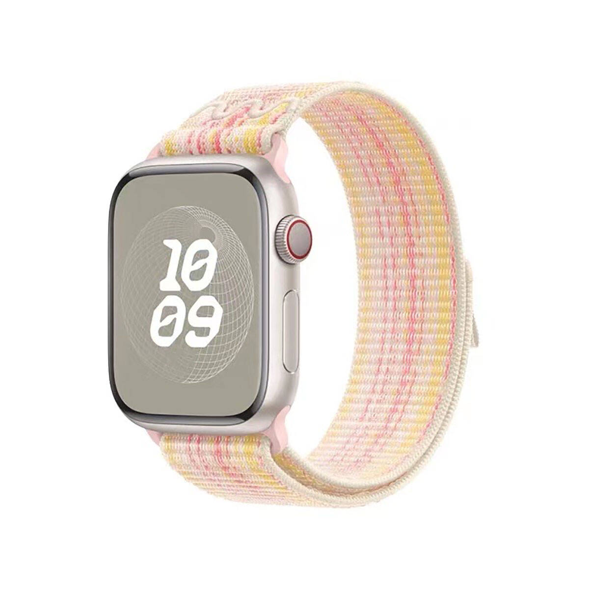 Apple Watch 10 46mm KRD-91 Hasır Kordon Strap Kayış Mavi-Kırmızı