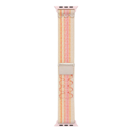 Apple Watch 10 46mm KRD-91 Hasır Kordon Strap Kayış Pembe