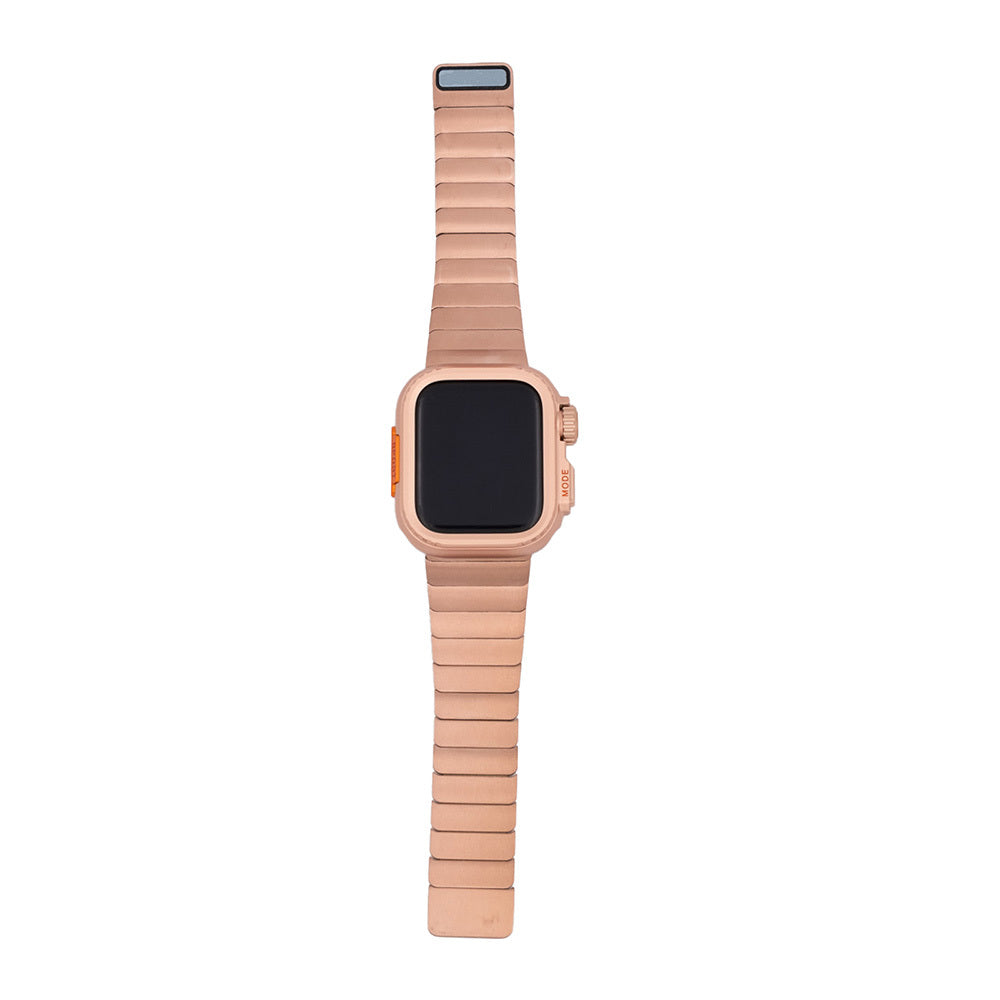Apple Watch 44mm Zore KRD-126 Sert Kasa Koruyuculu Metal Kordon Gold