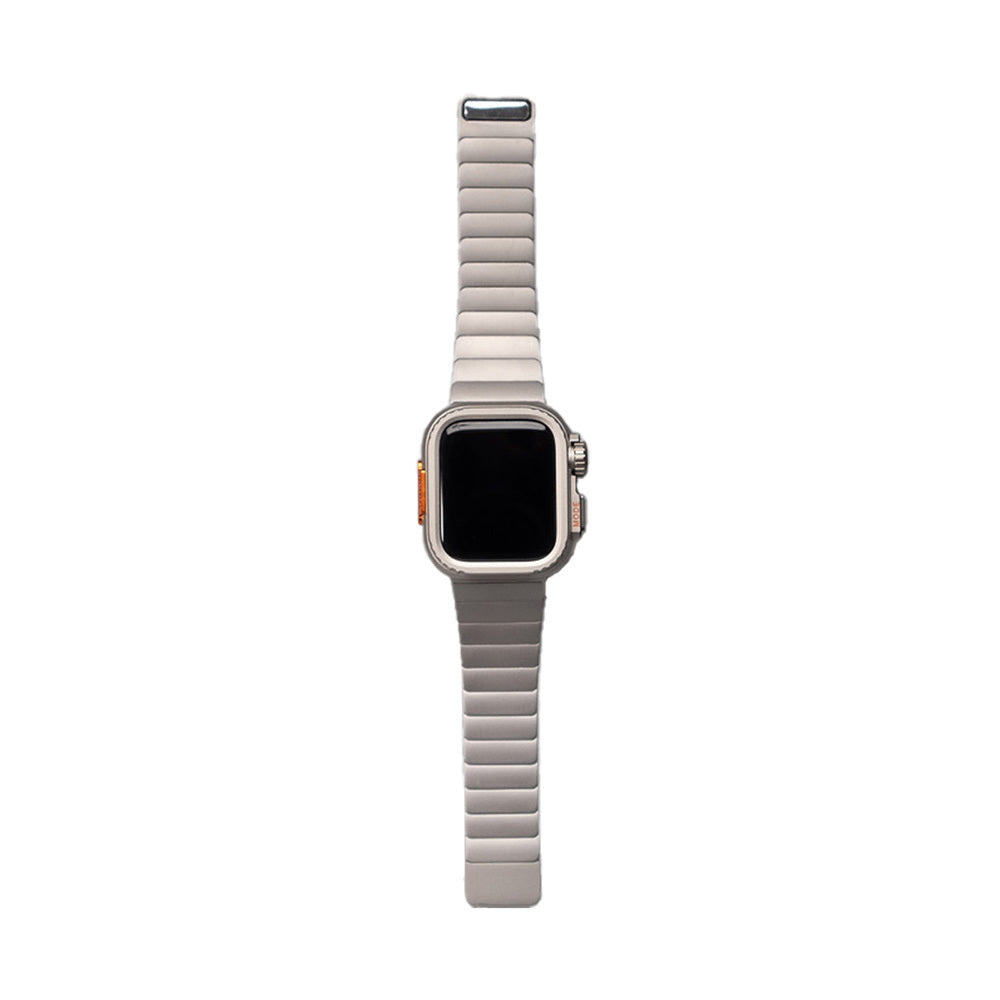Apple Watch 44mm Zore KRD-126 Sert Kasa Koruyuculu Metal Kordon Siyah