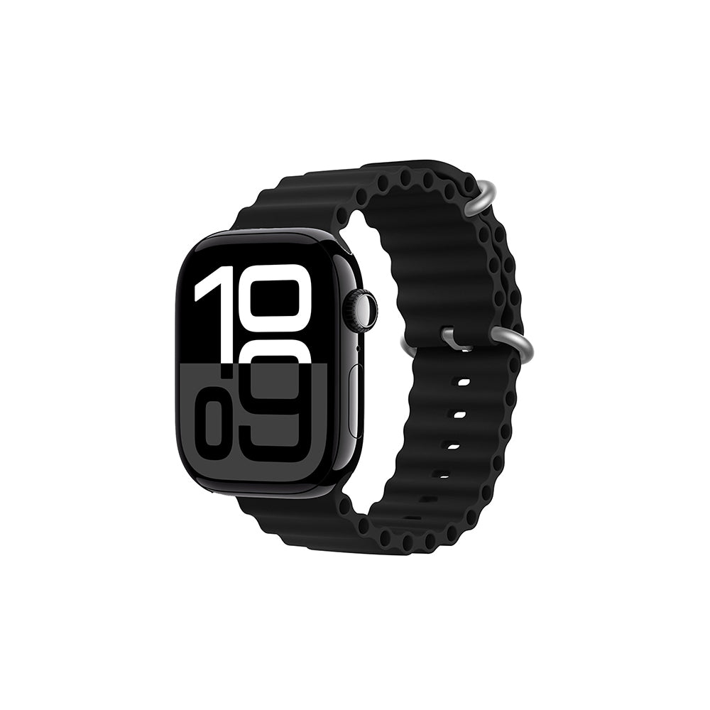 Apple Watch 10 46mm Zore KRD-75 Silikon Kordon Siyah
