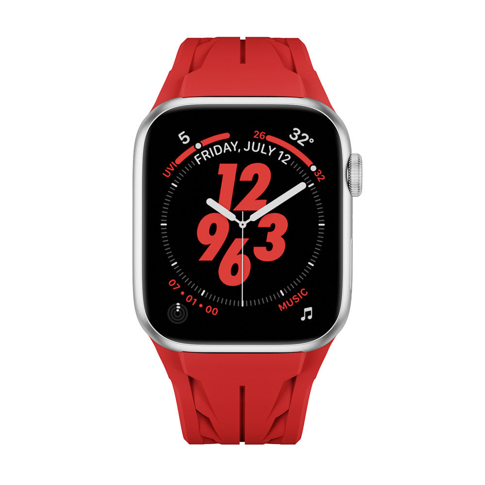 Apple Watch 7 45mm KRD-127 Metal Tokalı Silikon Kordon Turuncu