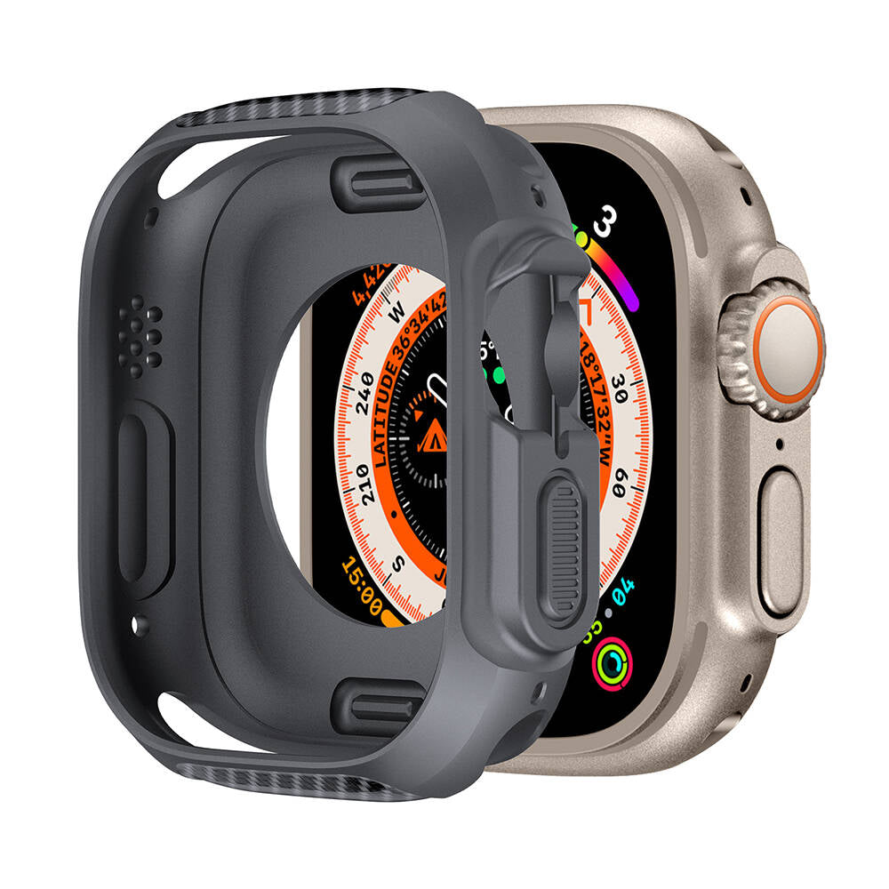 Apple Watch Ultra 49mm Silikon TPU Kasa Koruyucu Zore Watch Gard 31 Siyah