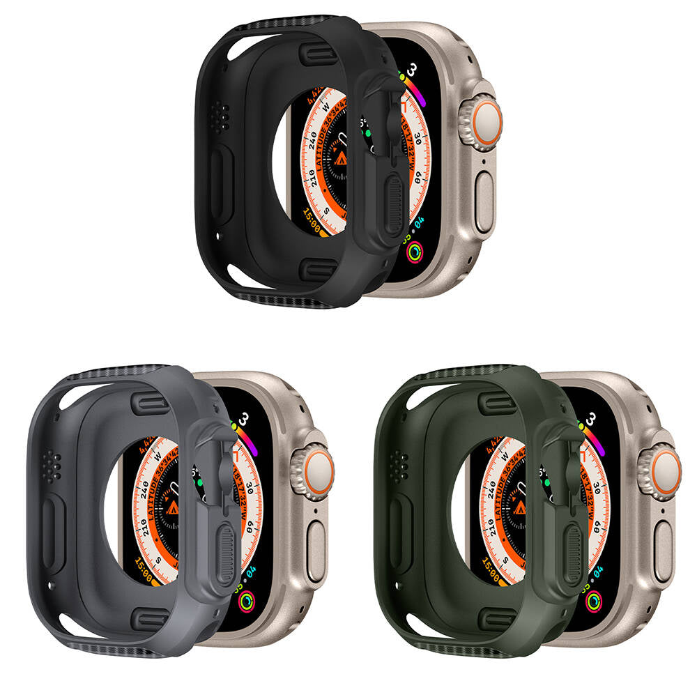 Apple Watch Ultra 49mm Silikon TPU Kasa Koruyucu Zore Watch Gard 31 Yeşil