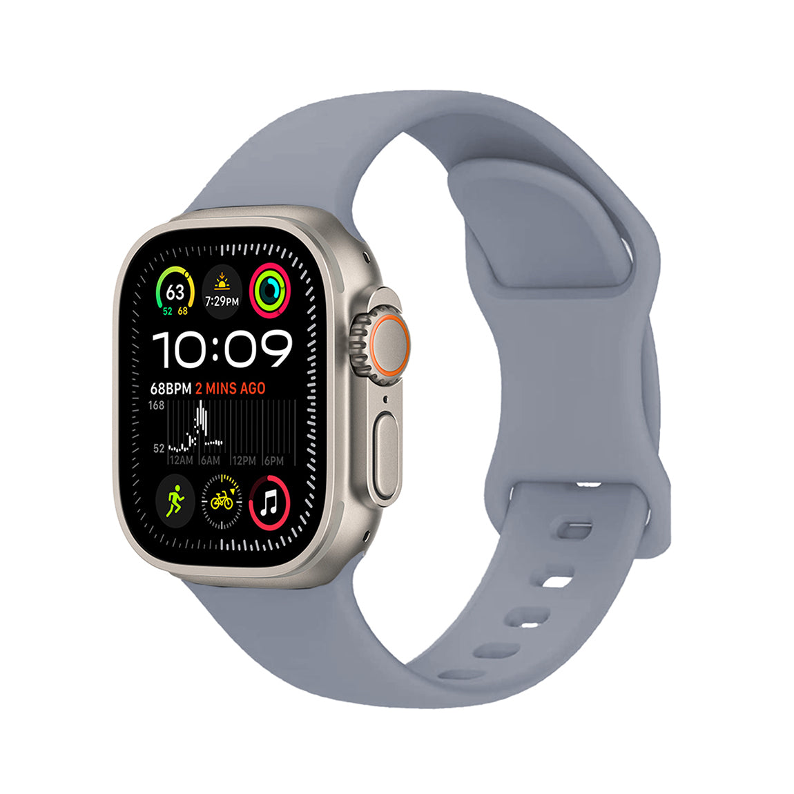 Apple Watch Ultra 49mm Zore KRD-131 Silikon Kordon Strap Kayış Lavendery Gray
