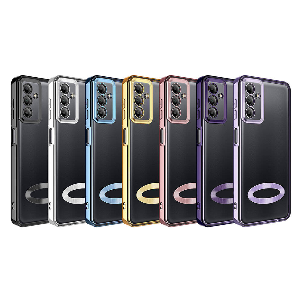 Galaxy A05S Kılıf Kamera Korumalı Logo Gösteren Zore Omega Kapak Derin Mor