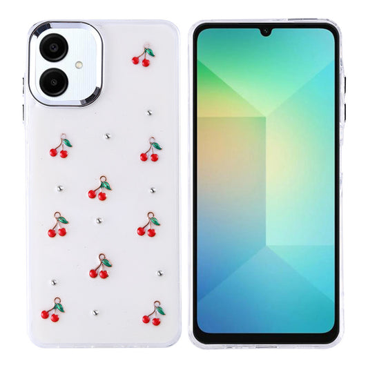 Galaxy A06 Kılıf Airbag Tasarımlı Simli Şeffaf Zore Kutup Kapak Kiraz