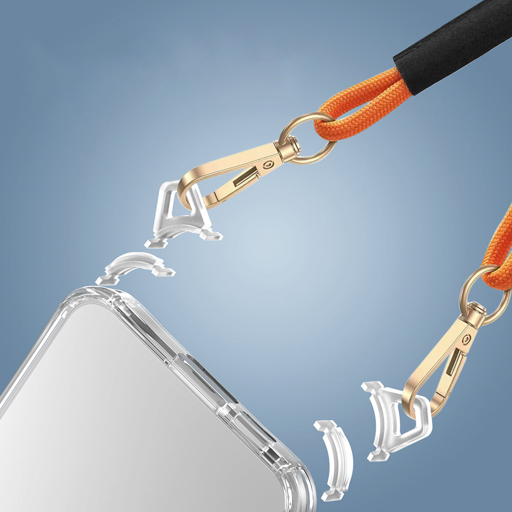 Galaxy A15 Kılıf Airbagli Takılabilir Askı Aparatlı Zore Snap Silikon Kapak Şeffaf