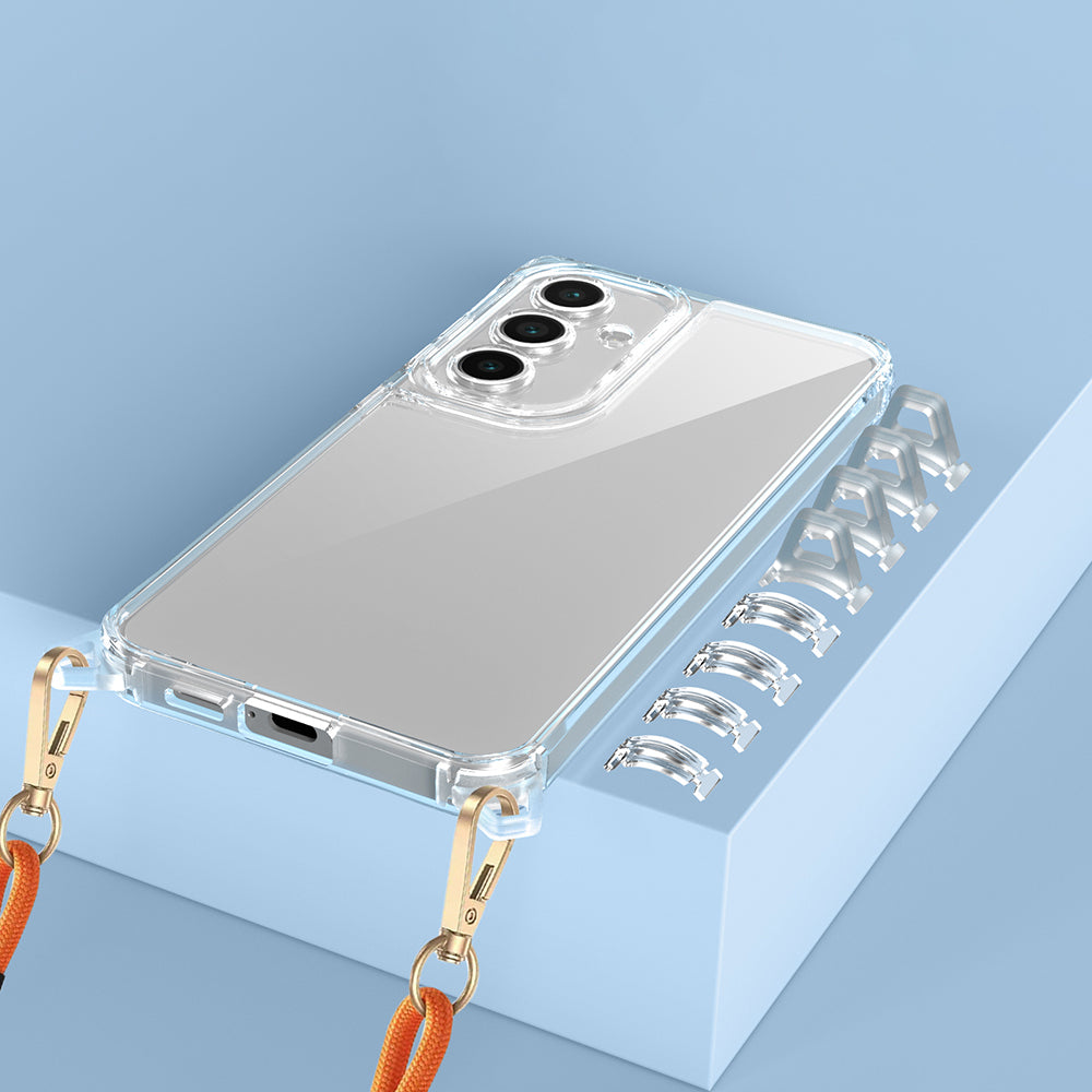 Galaxy A15 Kılıf Airbagli Takılabilir Askı Aparatlı Zore Snap Silikon Kapak Şeffaf