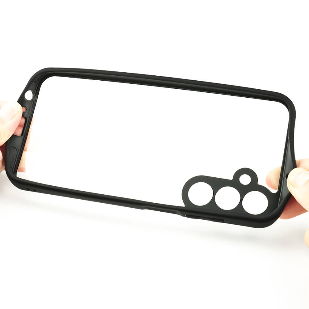 Galaxy A15 Kılıf Kamera Korumalı Şeffaf Arka Yüzey Zore New Roll Kapak Siyah