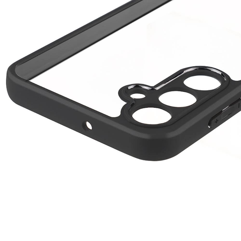 Galaxy A15 Kılıf Kamera Korumalı Şeffaf Arka Yüzey Zore New Roll Kapak Siyah