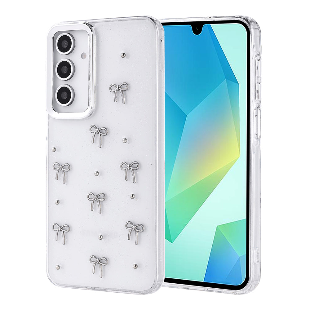 Galaxy A16 Kılıf Airbag Tasarımlı Simli Şeffaf Zore Kutup Kapak Fiyonk