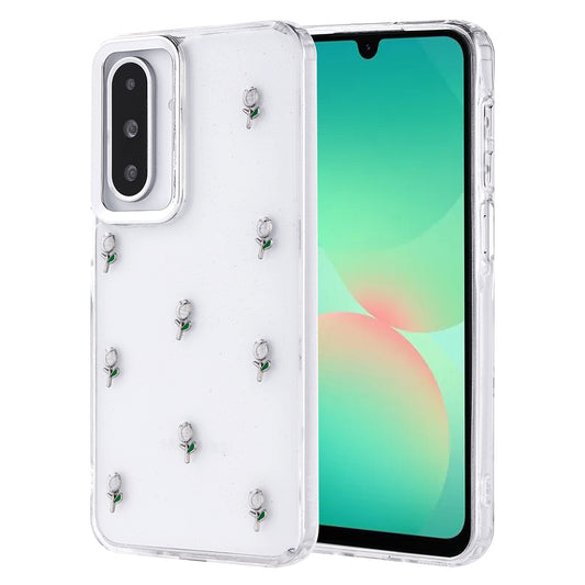 Galaxy A26 Kılıf Airbag Tasarımlı Simli Şeffaf Zore Kutup Kapak Lale