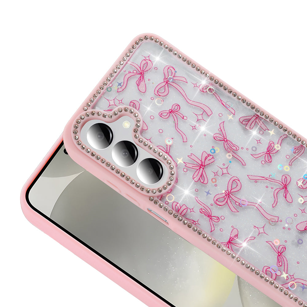 Galaxy A26 Kılıf Taşlı ve Simli Tasarım Zore Azra Kapak Siyah