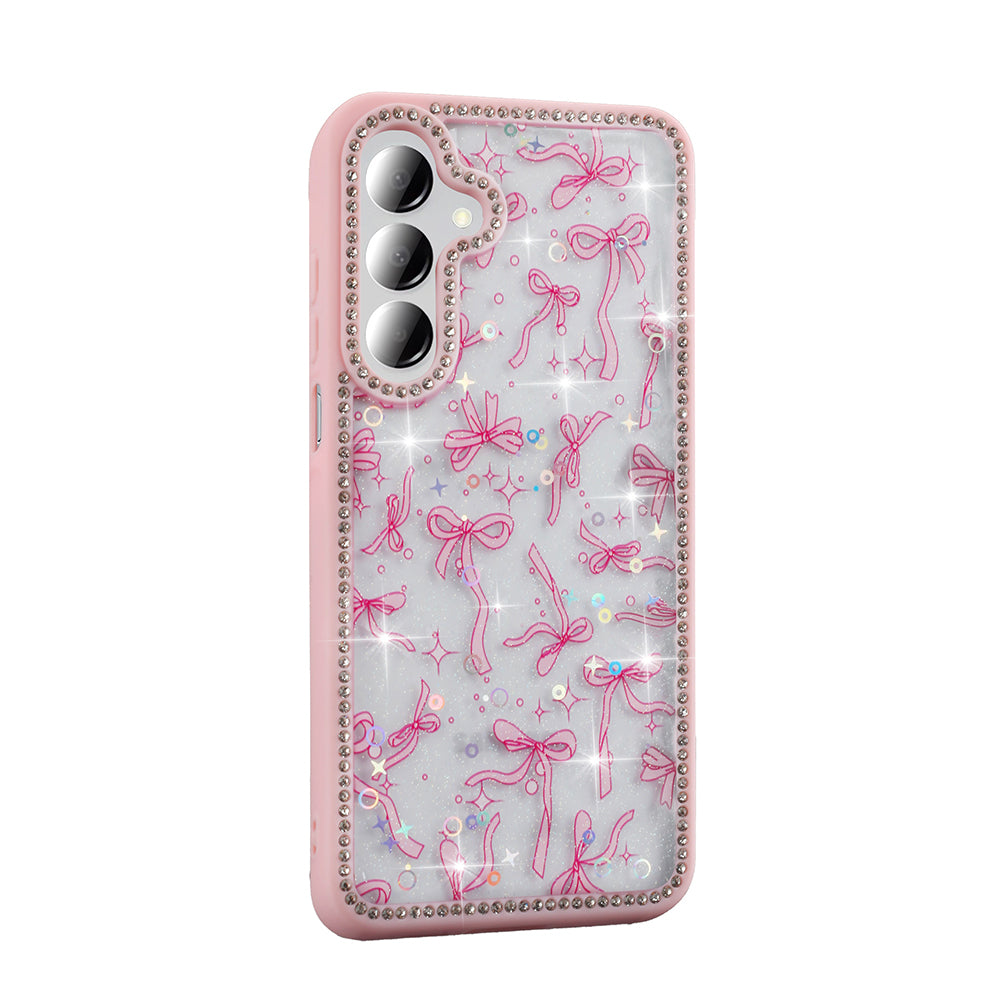 Galaxy A26 Kılıf Taşlı ve Simli Tasarım Zore Azra Kapak Siyah