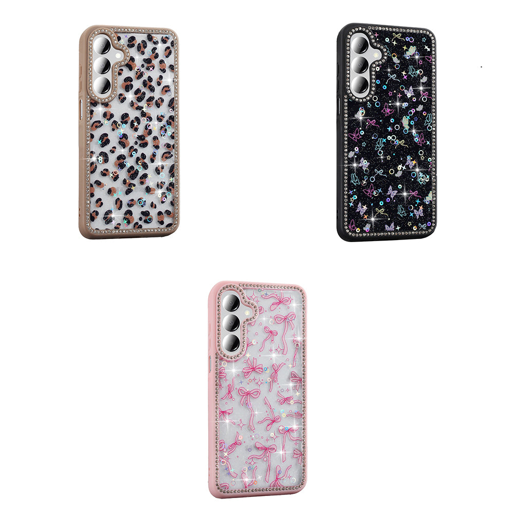 Galaxy A26 Kılıf Taşlı ve Simli Tasarım Zore Azra Kapak Gold