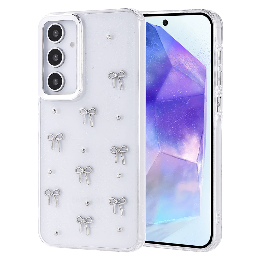 Galaxy A35 Kılıf Airbag Tasarımlı Simli Şeffaf Zore Kutup Kapak Fiyonk