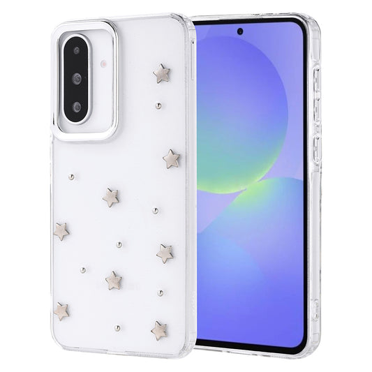 Galaxy A36 Kılıf Airbag Tasarımlı Simli Şeffaf Zore Kutup Kapak Yıldız