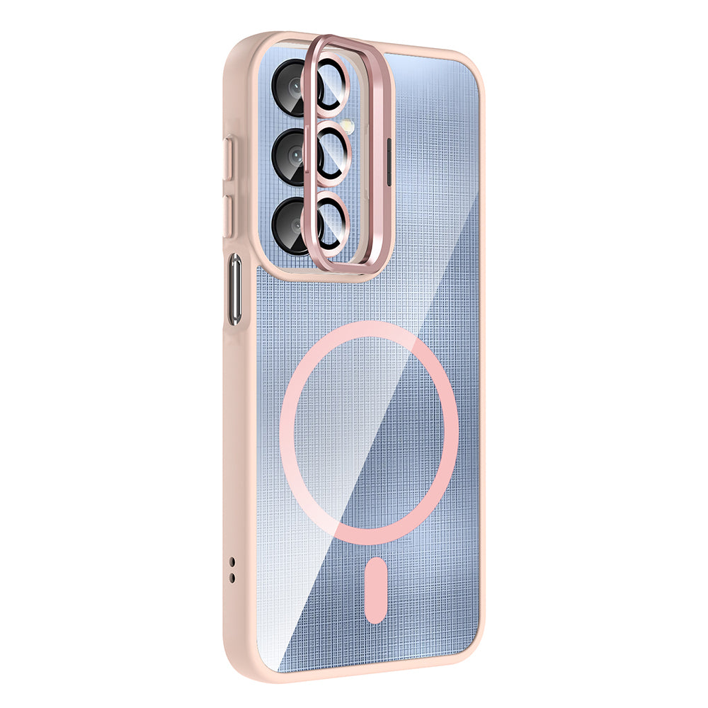 Galaxy A36 Kılıf Standlı ve Kamera Lens Hediyeli Zore Etro Kapak Desert Titanyum