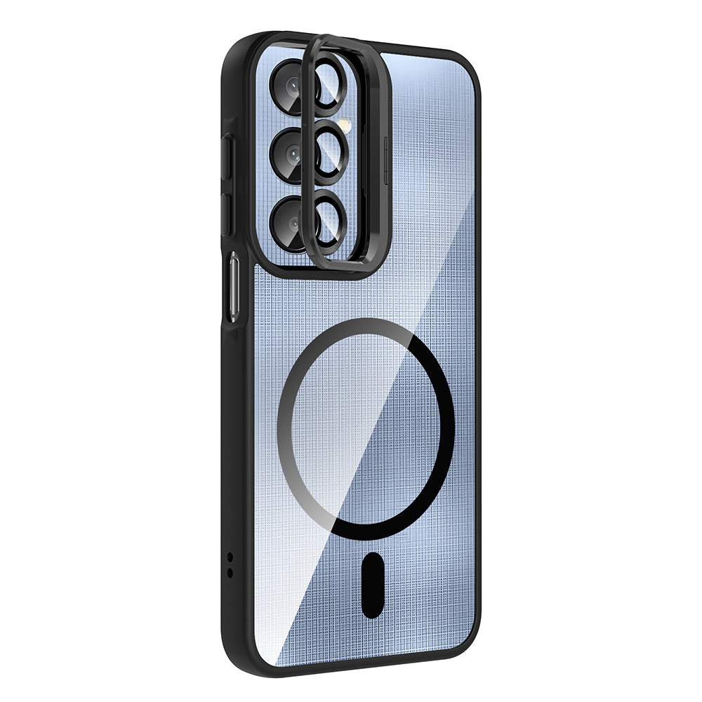 Galaxy A36 Kılıf Standlı ve Kamera Lens Hediyeli Zore Etro Kapak Desert Titanyum