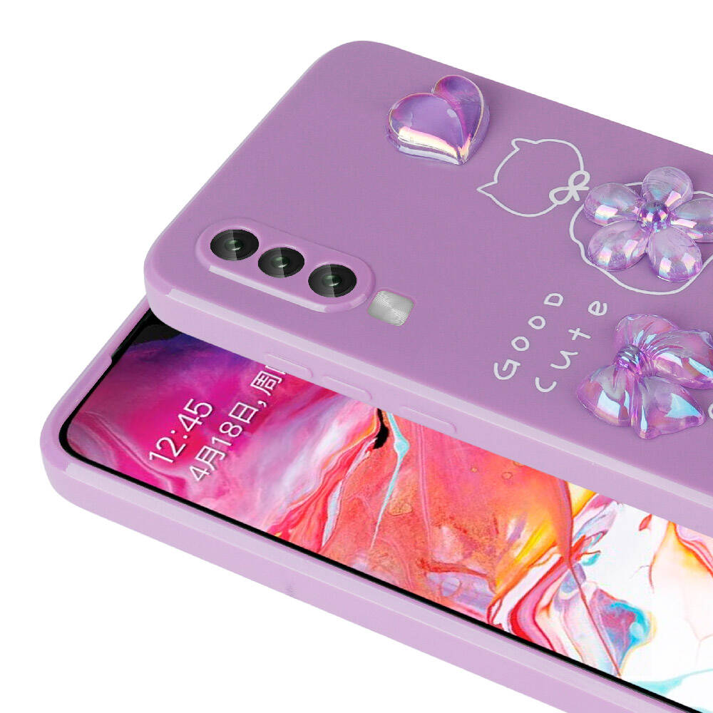 Galaxy A50 Kılıf Kabartma Figürlü Parlak Zore Toys Silikon Kapak Beyaz