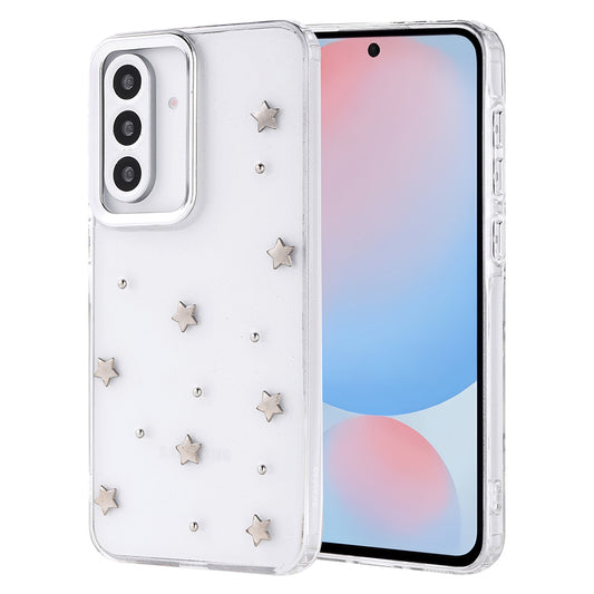 Galaxy A56 Kılıf Airbag Tasarımlı Simli Şeffaf Zore Kutup Kapak Yıldız