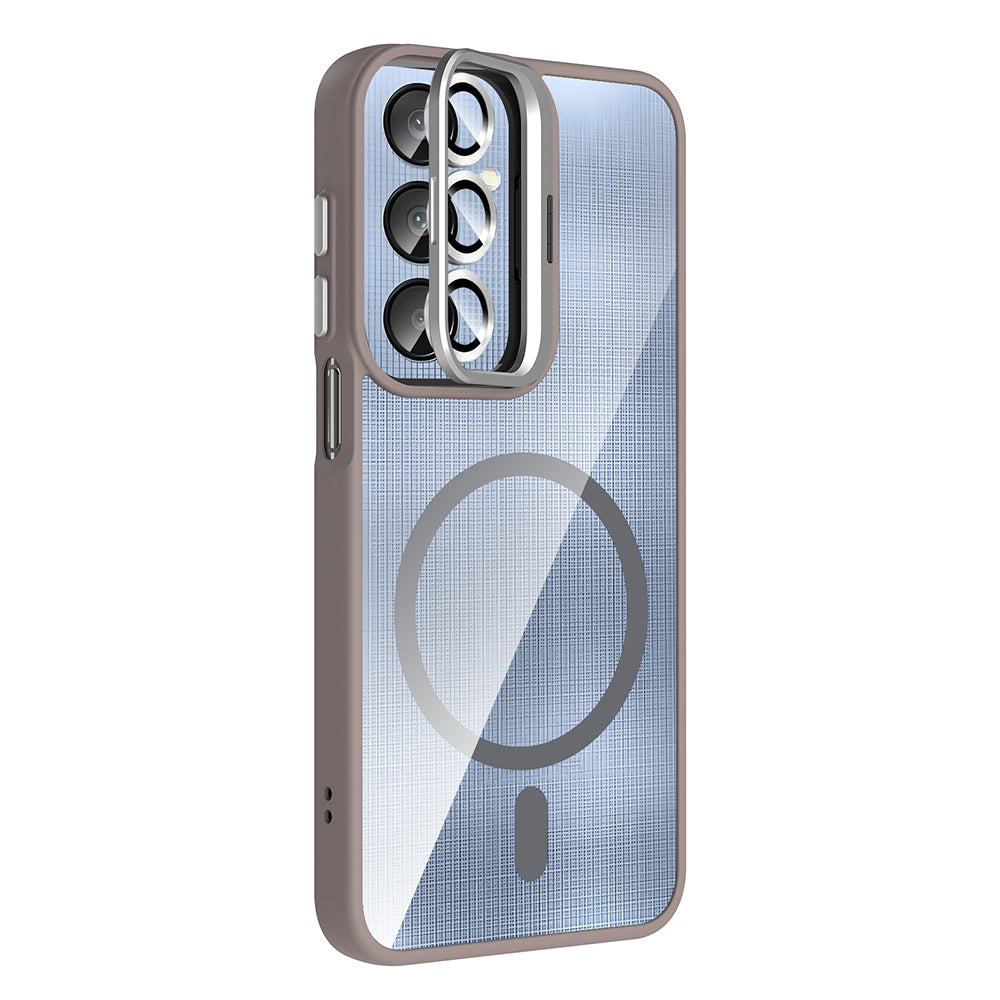 Galaxy A56 Kılıf Standlı ve Kamera Lens Hediyeli Zore Etro Kapak Lacivert