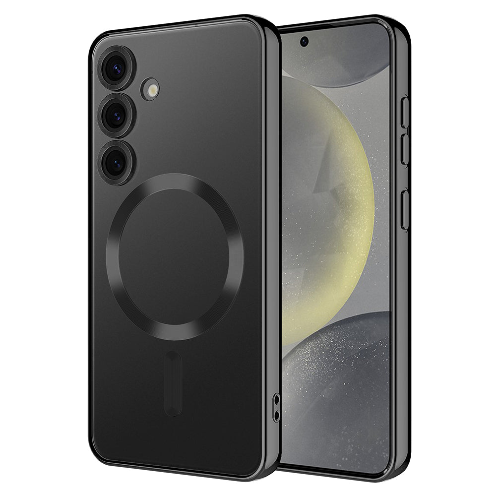 Galaxy S24 FE Kılıf Kamera Korumalı M-safe Wireless Şarj Özellikli Zore Demre Kapak Gümüş