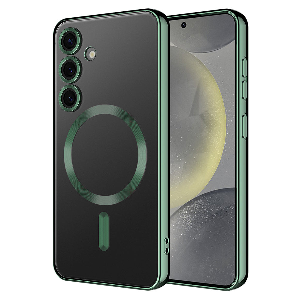 Galaxy S24 FE Kılıf Kamera Korumalı M-safe Wireless Şarj Özellikli Zore Demre Kapak Rose Gold