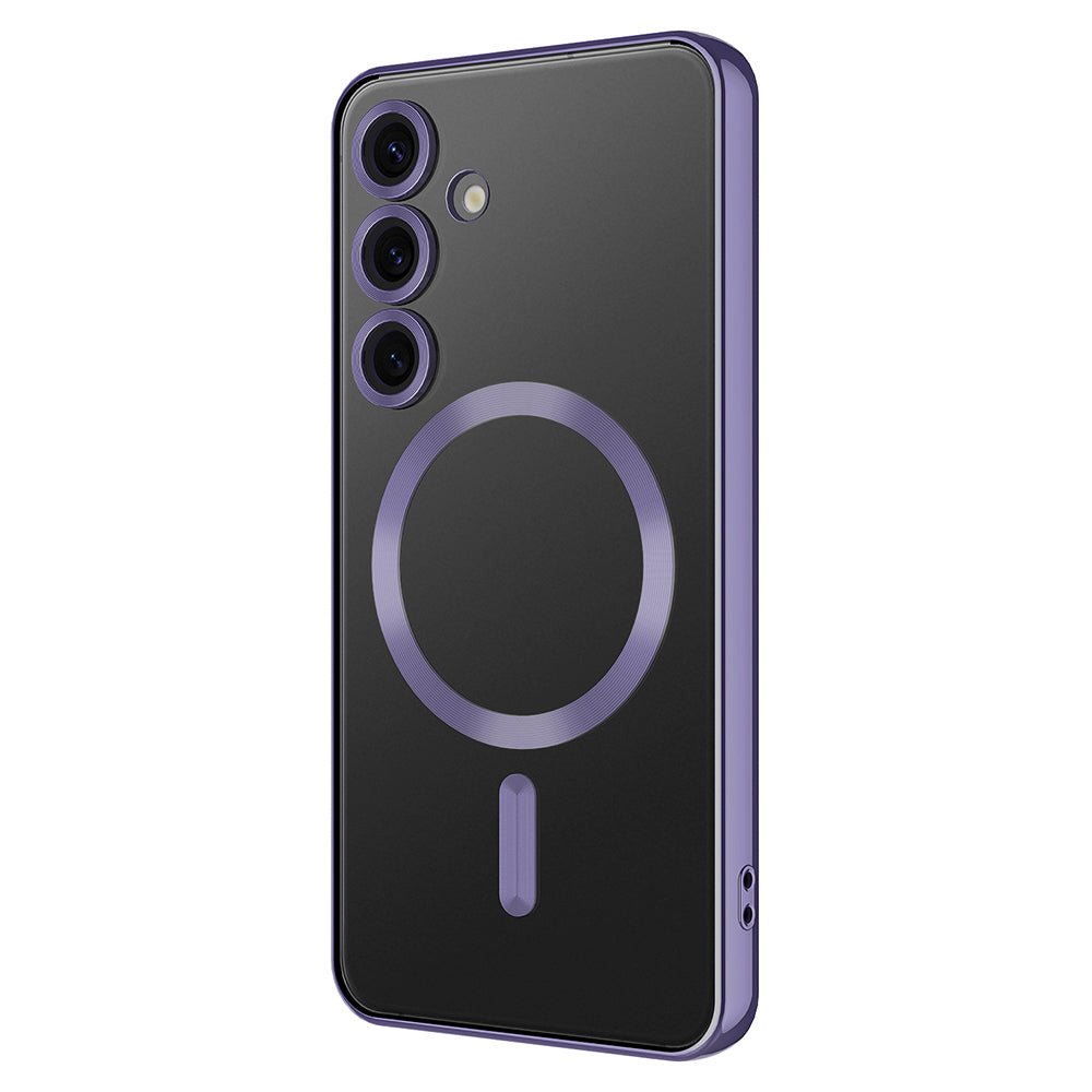 Galaxy S24 FE Kılıf Kamera Korumalı M-safe Wireless Şarj Özellikli Zore Demre Kapak Derin Mor