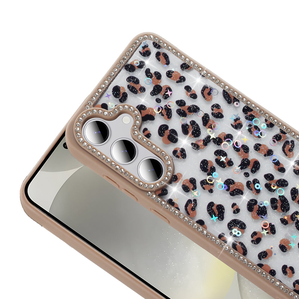 Galaxy S24 FE Kılıf Taşlı ve Simli Tasarım Zore Azra Kapak Gold