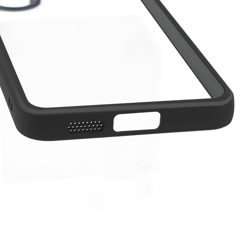 Galaxy S24 Kılıf Kamera Korumalı Şeffaf Arka Yüzey Zore New Roll Kapak Siyah