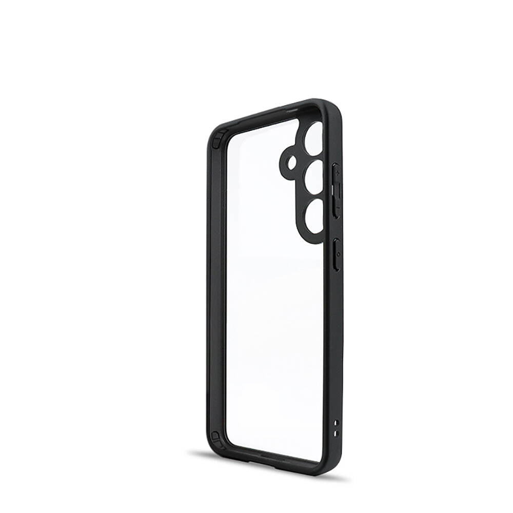 Galaxy S24 Kılıf Kamera Korumalı Şeffaf Arka Yüzey Zore New Roll Kapak Siyah