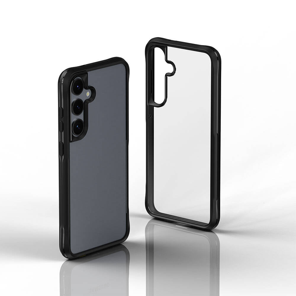 Galaxy S24 Kılıf Şeffaf Sert PC Arka Yüzey Tasarımlı Zore Edo Kapak Siyah