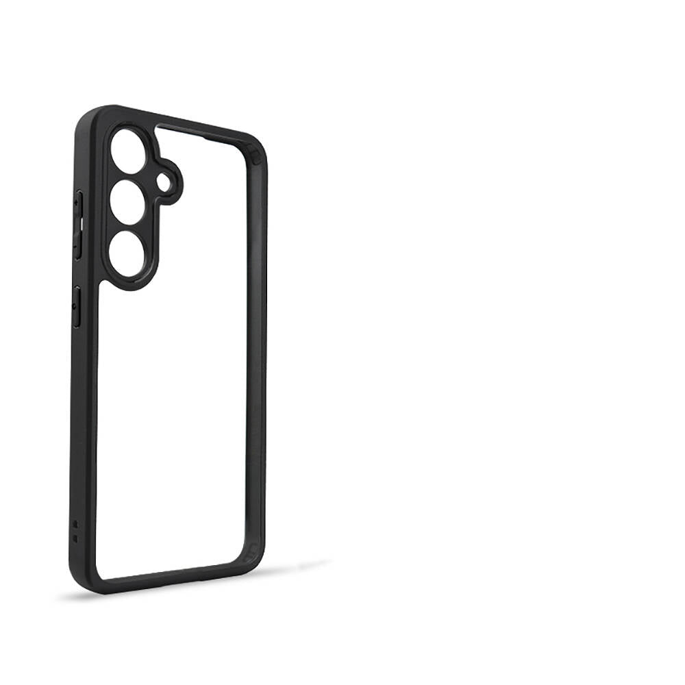 Galaxy S24 Plus Kılıf Kamera Korumalı Şeffaf Arka Yüzey Zore New Roll Kapak Siyah