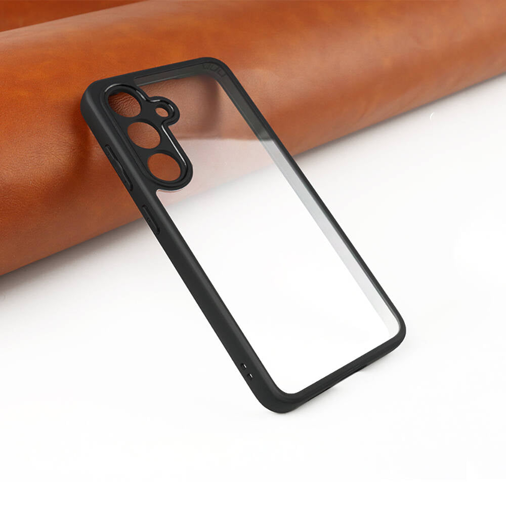 Galaxy S24 Plus Kılıf Kamera Korumalı Şeffaf Arka Yüzey Zore New Roll Kapak Siyah