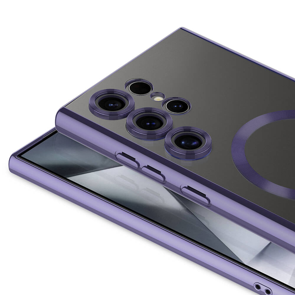 Galaxy S24 Ultra Kılıf Kamera Korumalı M-safe Wireless Şarj Özellikli Zore Demre Kapak Siyah