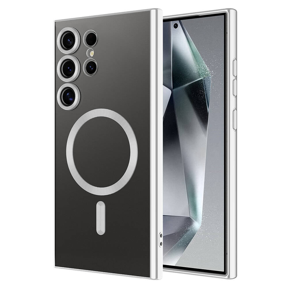 Galaxy S24 Ultra Kılıf Kamera Korumalı M-safe Wireless Şarj Özellikli Zore Demre Kapak Lacivert