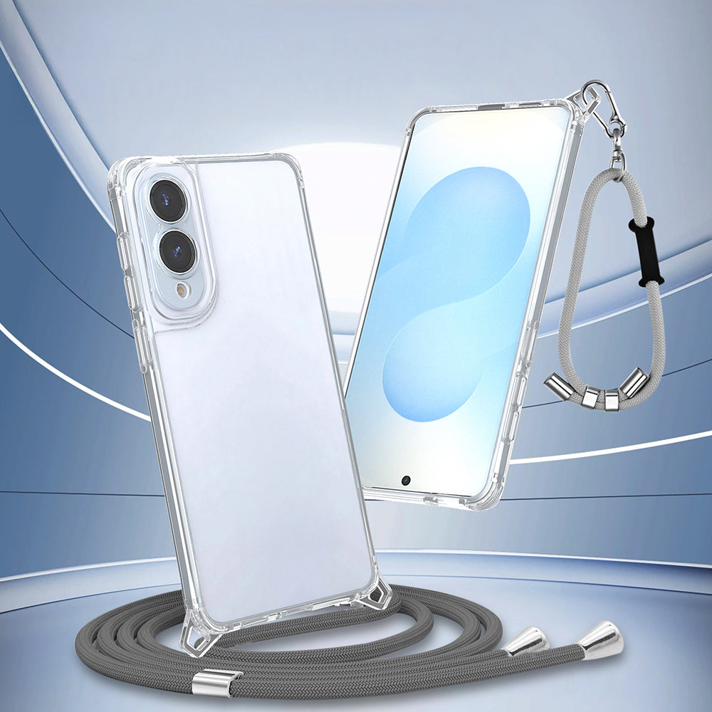 Galaxy S25 Edge Kılıf Airbagli Takılabilir Askı Aparatlı Zore Snap Silikon Kapak Şeffaf