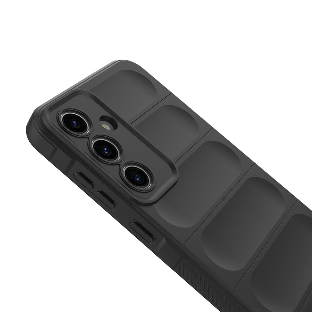 Galaxy S25 FE Kılıf Esnek TPU Oyuklu Arka Yüzey Tasarımlı Zore Etnik Silikon Kapak Siyah