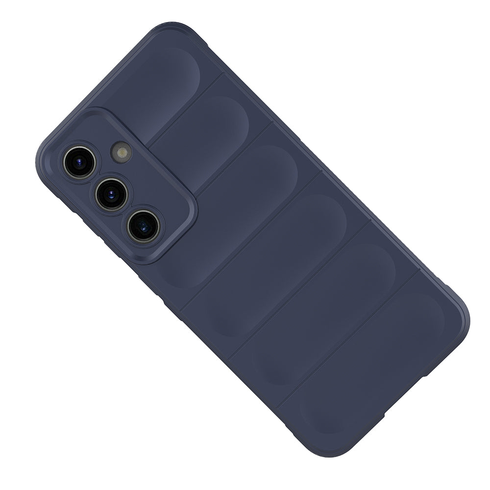 Galaxy S25 FE Kılıf Esnek TPU Oyuklu Arka Yüzey Tasarımlı Zore Etnik Silikon Kapak Lacivert