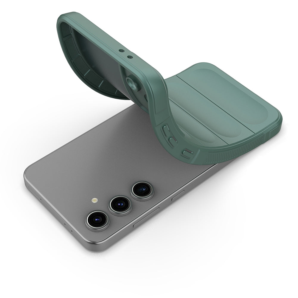 Galaxy S25 FE Kılıf Esnek TPU Oyuklu Arka Yüzey Tasarımlı Zore Etnik Silikon Kapak Lacivert